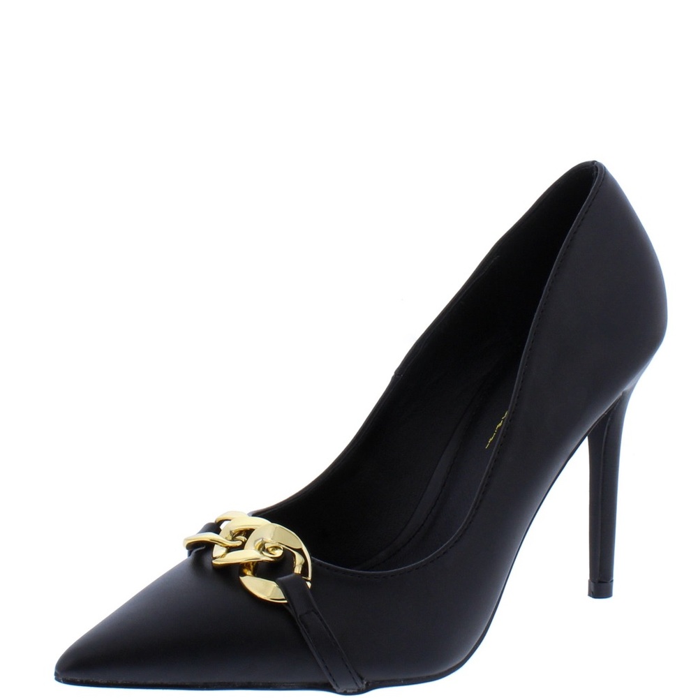 Black & Gold High Heel Pumps